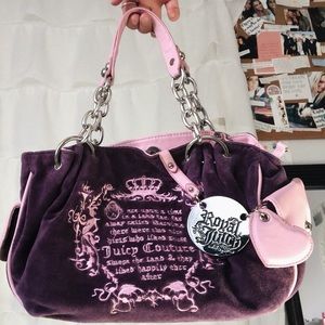 authentic juicy couture handbag / pink & purple
